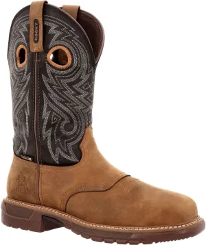 ROCKY Original Ride FLX Waterproof Composite Toe Western Boot, Brown, Size 13(M)