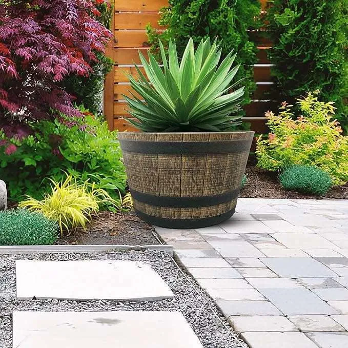 SG Traders™ Large Half Barrel Cask Planter