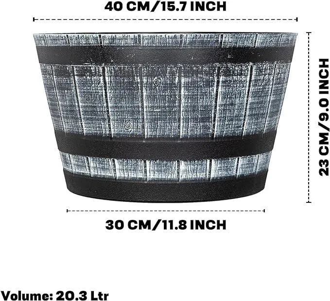 SG Traders™ Large Half Barrel Cask Planter
