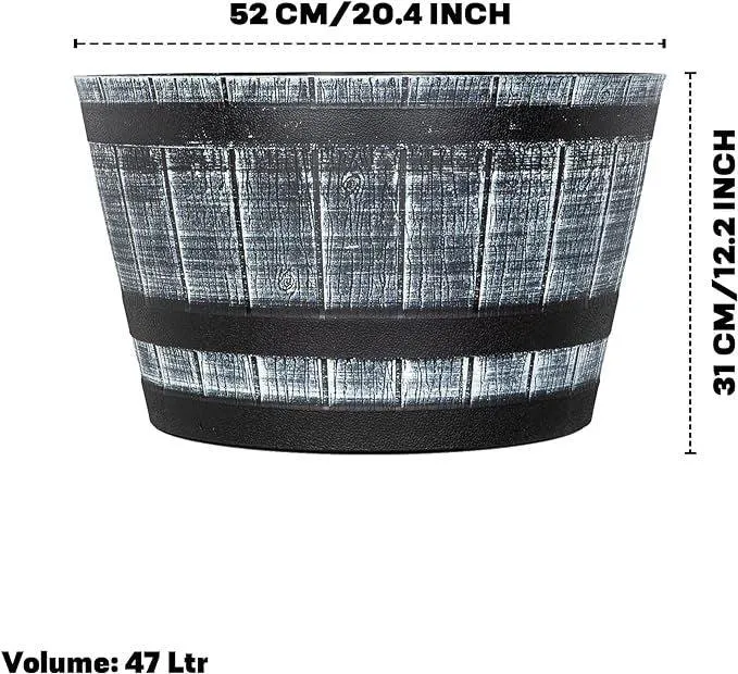 SG Traders™ Large Half Barrel Cask Planter