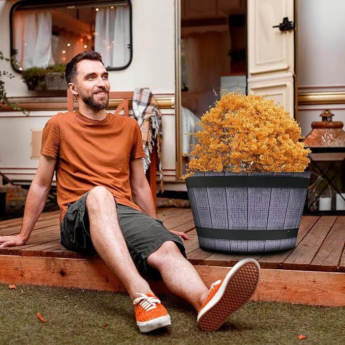 SG Traders™ Large Half Barrel Cask Planter