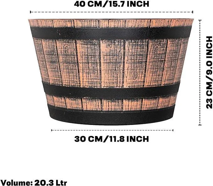 SG Traders™ Large Half Barrel Cask Planter