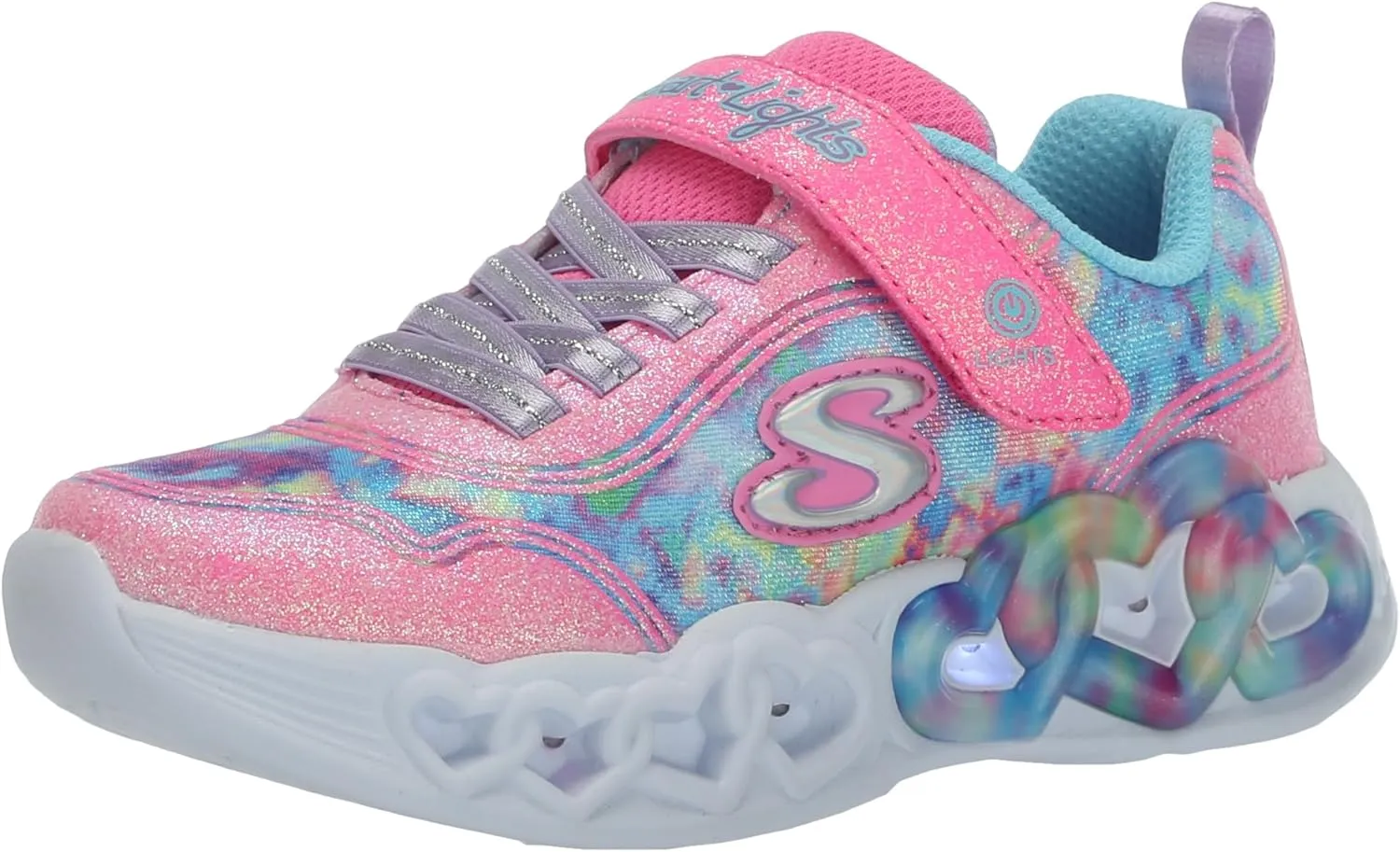 Skechers Unisex-Child Infinite Heart Lights-Color Sneaker