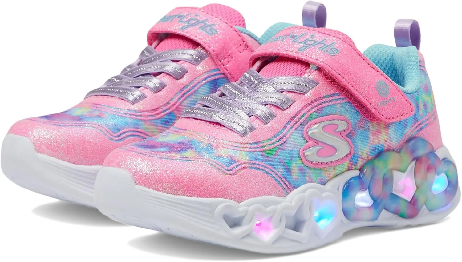 Skechers Unisex-Child Infinite Heart Lights-Color Sneaker