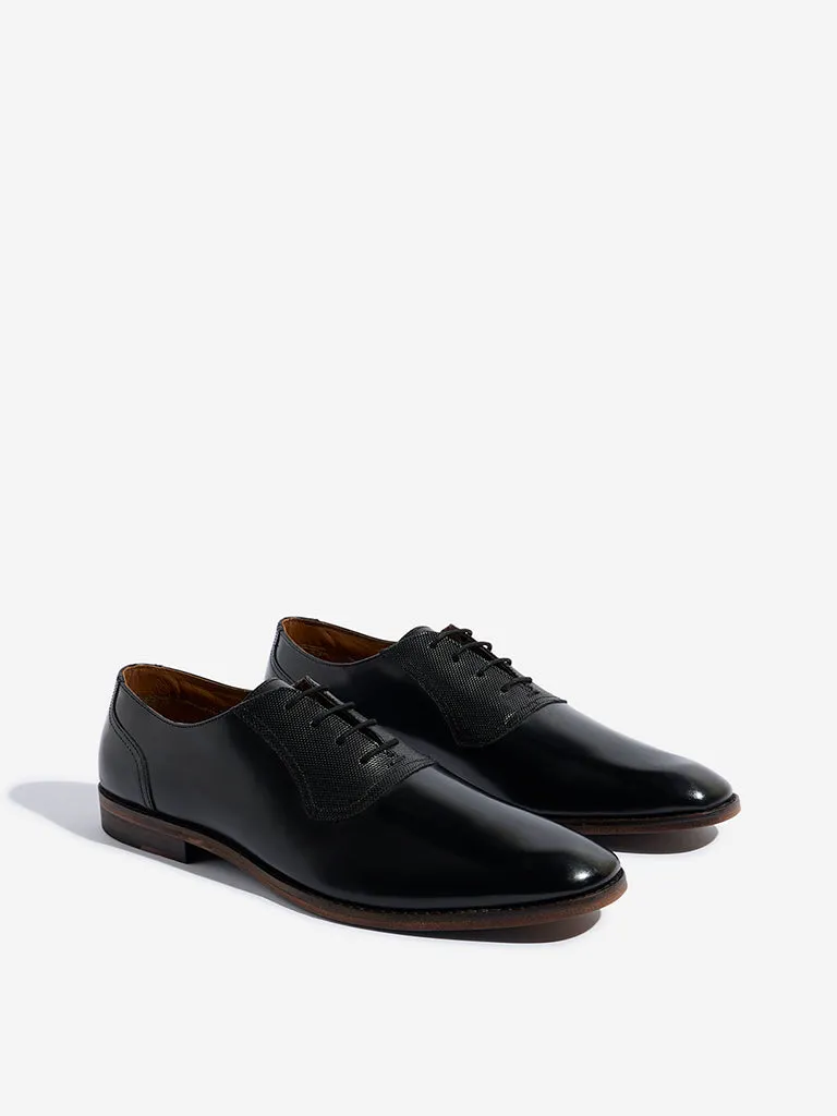 SOLEPLAY Black Mesh-Detailed Oxford Shoes