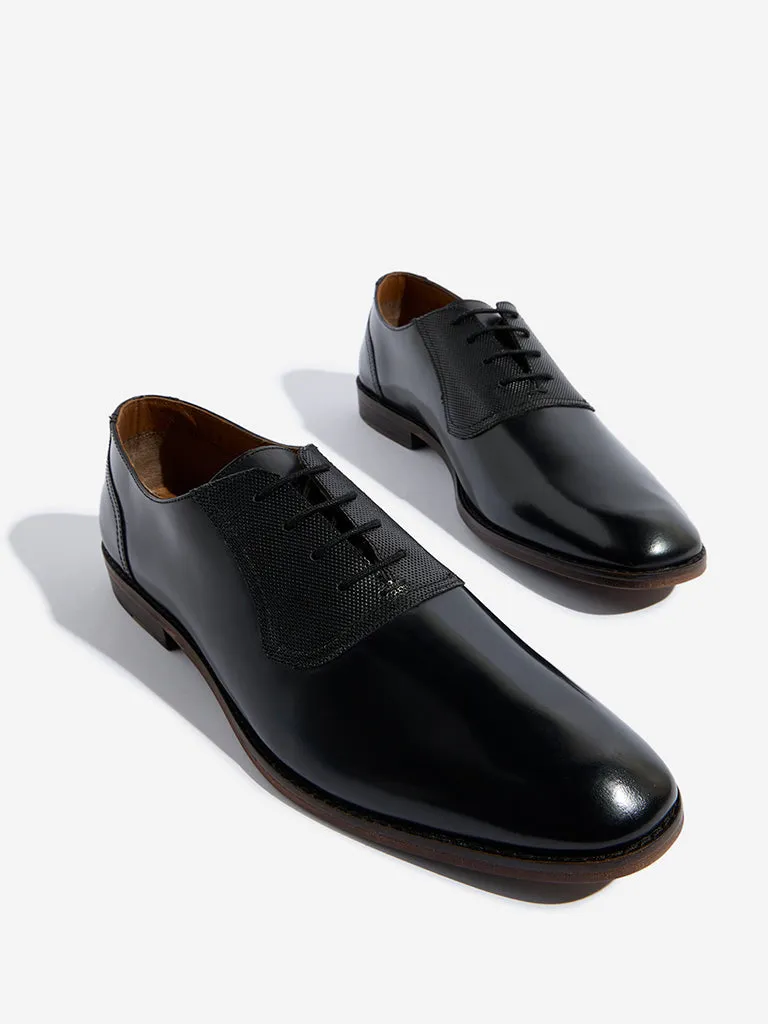 SOLEPLAY Black Mesh-Detailed Oxford Shoes