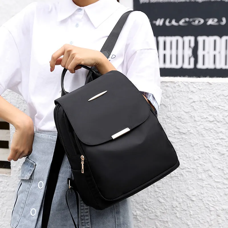 Solid Color Oxford Cloth Backpack Women's Bag Cover Middle-Aged Mother Bag Backpack Schoolbag Large Capacity Travel Fashion Mummy Bag