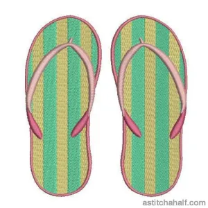 Striped Flip Flops