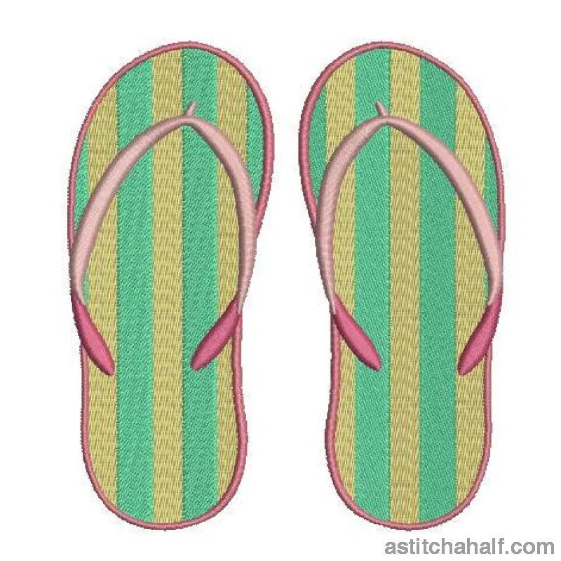 Striped Flip Flops