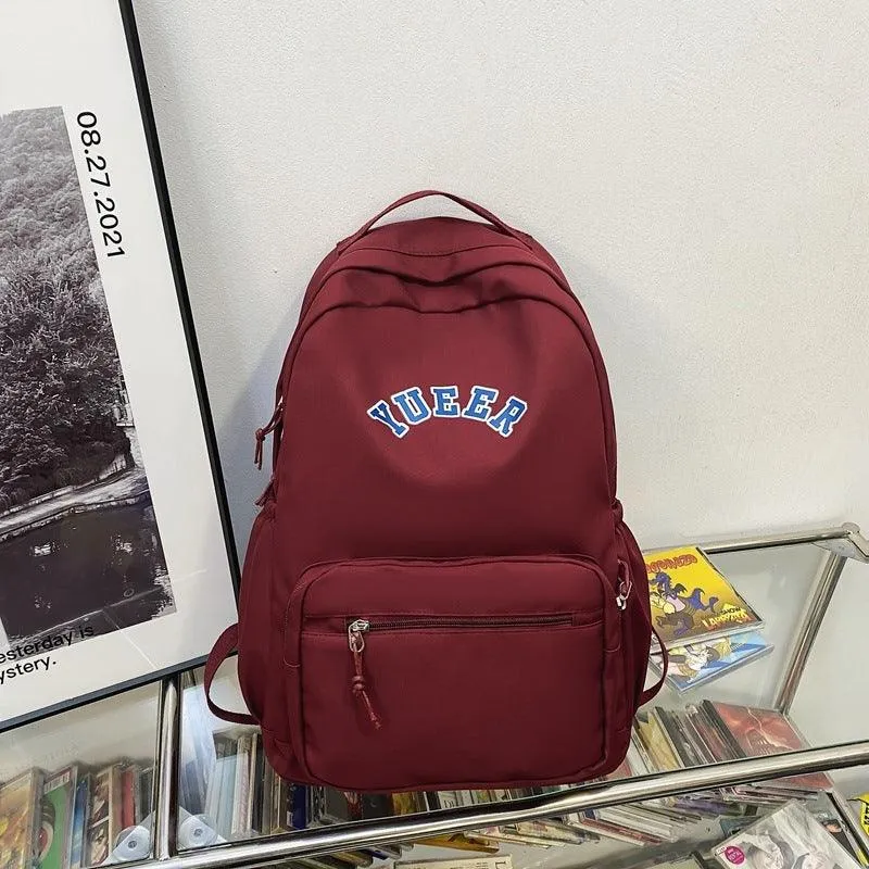 Stylish Nylon School Backpack for Students - Unisex Medium Capacity Bag