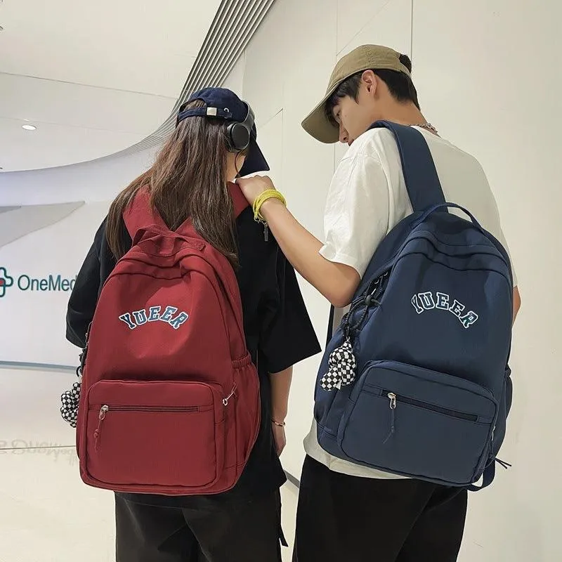 Stylish Nylon School Backpack for Students - Unisex Medium Capacity Bag