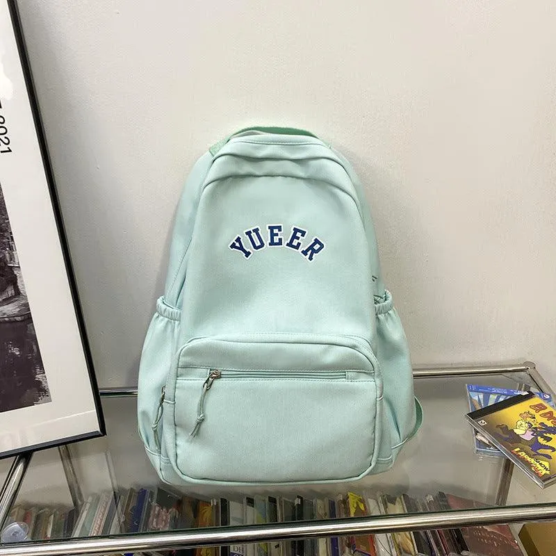 Stylish Nylon School Backpack for Students - Unisex Medium Capacity Bag
