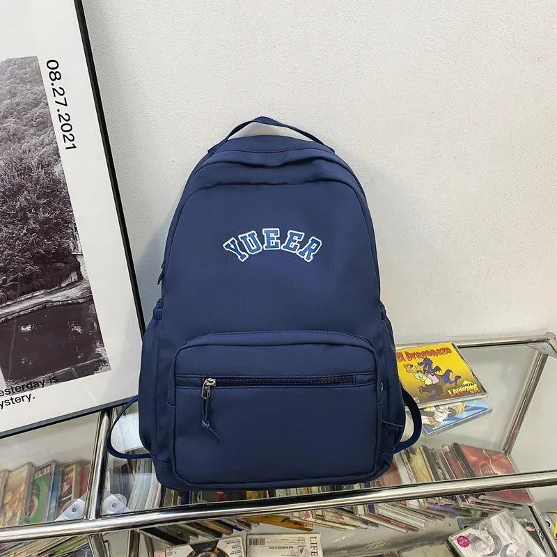 Stylish Nylon School Backpack for Students - Unisex Medium Capacity Bag