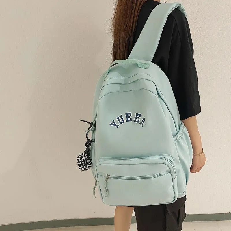 Stylish Nylon School Backpack for Students - Unisex Medium Capacity Bag