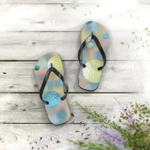 Summer Bluish Green Abstract Flip Flops