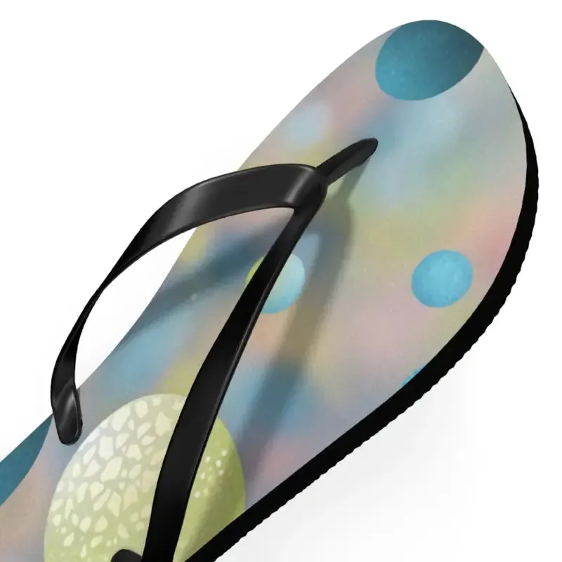 Summer Bluish Green Abstract Flip Flops