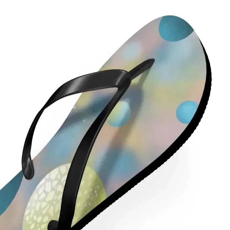 Summer Bluish Green Abstract Flip Flops