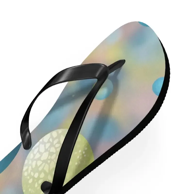 Summer Bluish Green Abstract Flip Flops