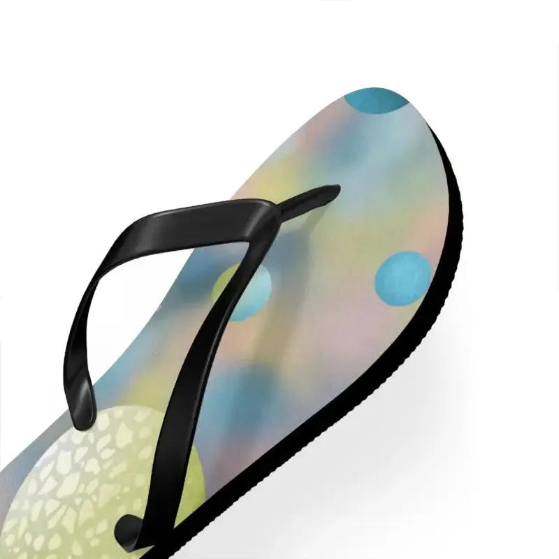 Summer Bluish Green Abstract Flip Flops