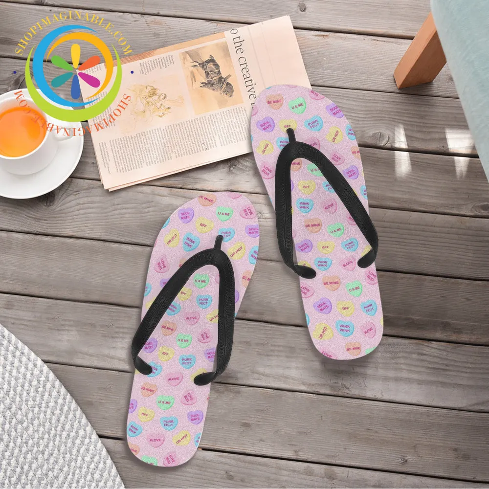 Sweet Tart Hearts Ladies Flip-Flops