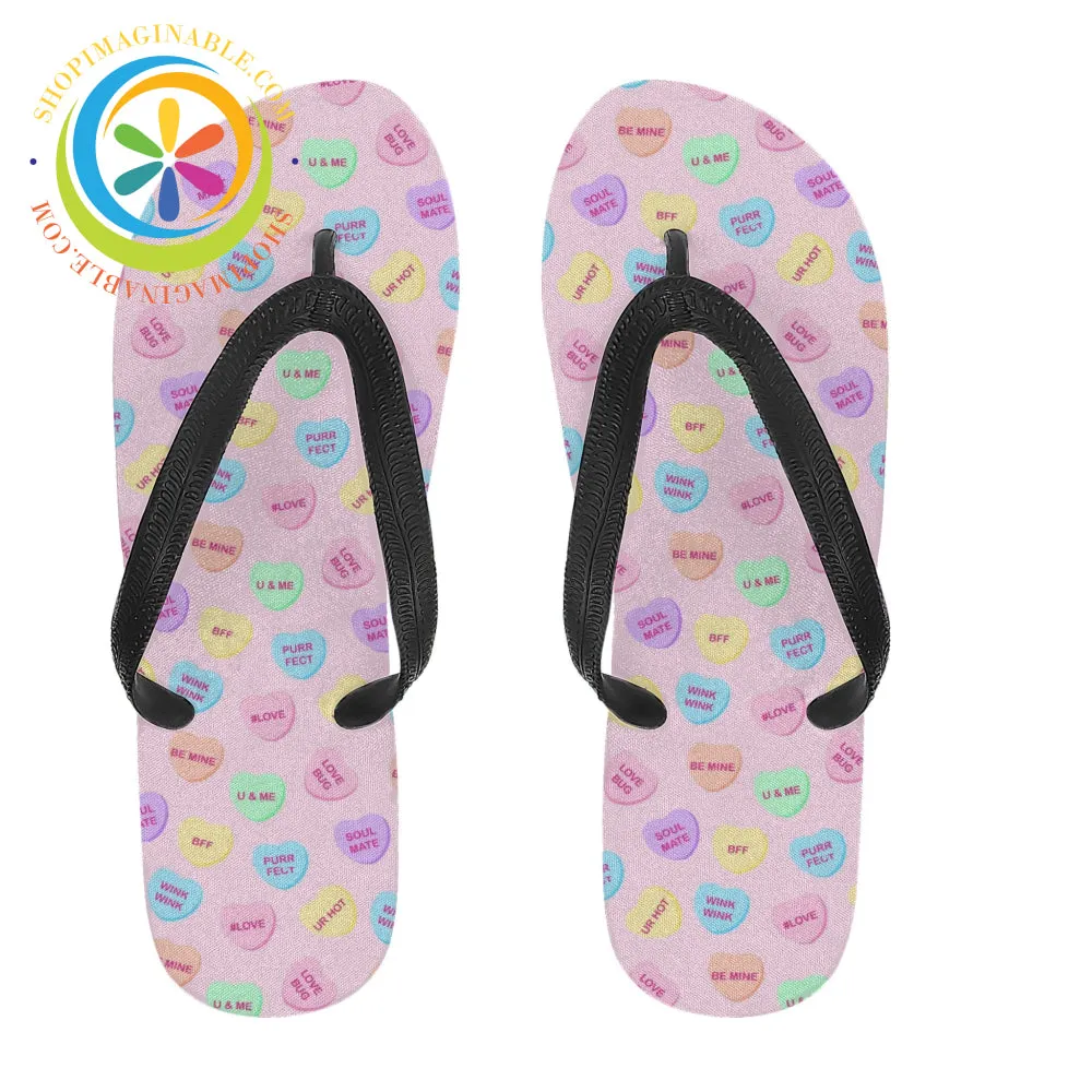 Sweet Tart Hearts Ladies Flip-Flops
