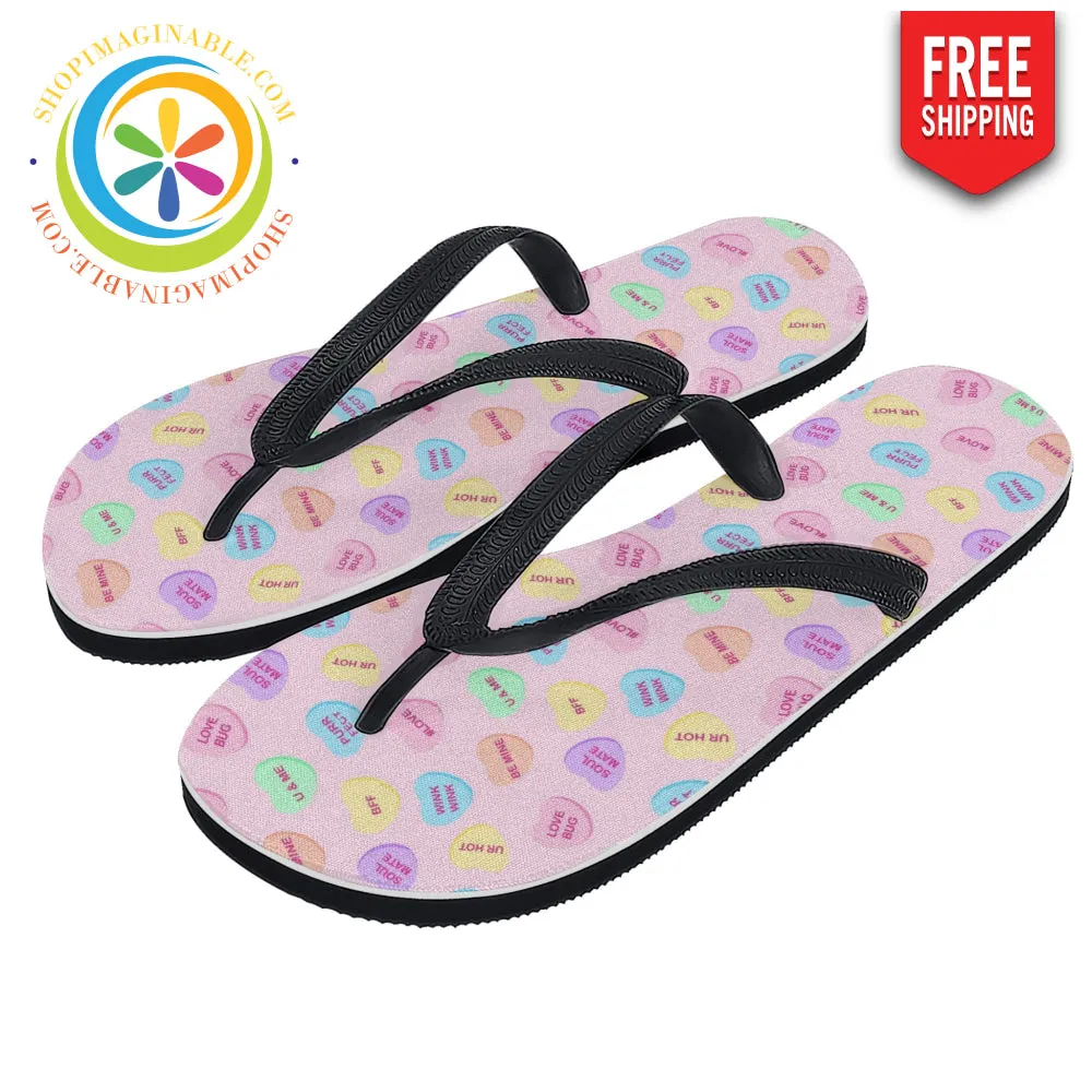 Sweet Tart Hearts Ladies Flip-Flops