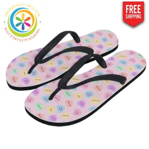 Sweet Tart Hearts Ladies Flip-Flops