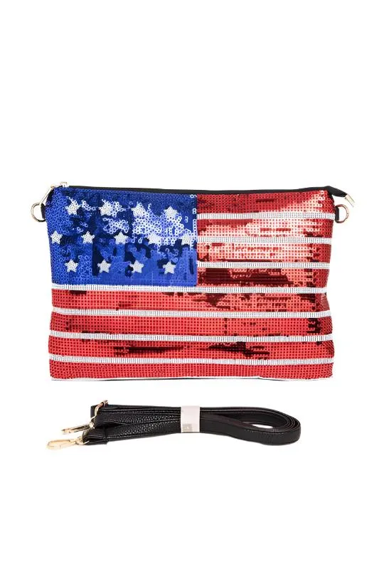 TEEK - USA Flag Sequins Convertible Bag