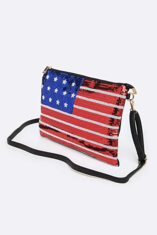 TEEK - USA Flag Sequins Convertible Bag