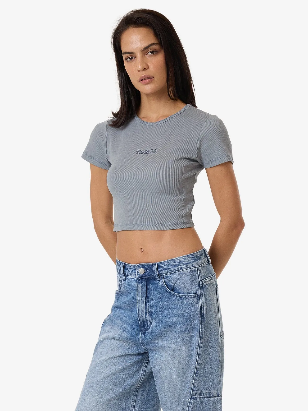 Thrills Workwear Baby Tee - Flint Blue