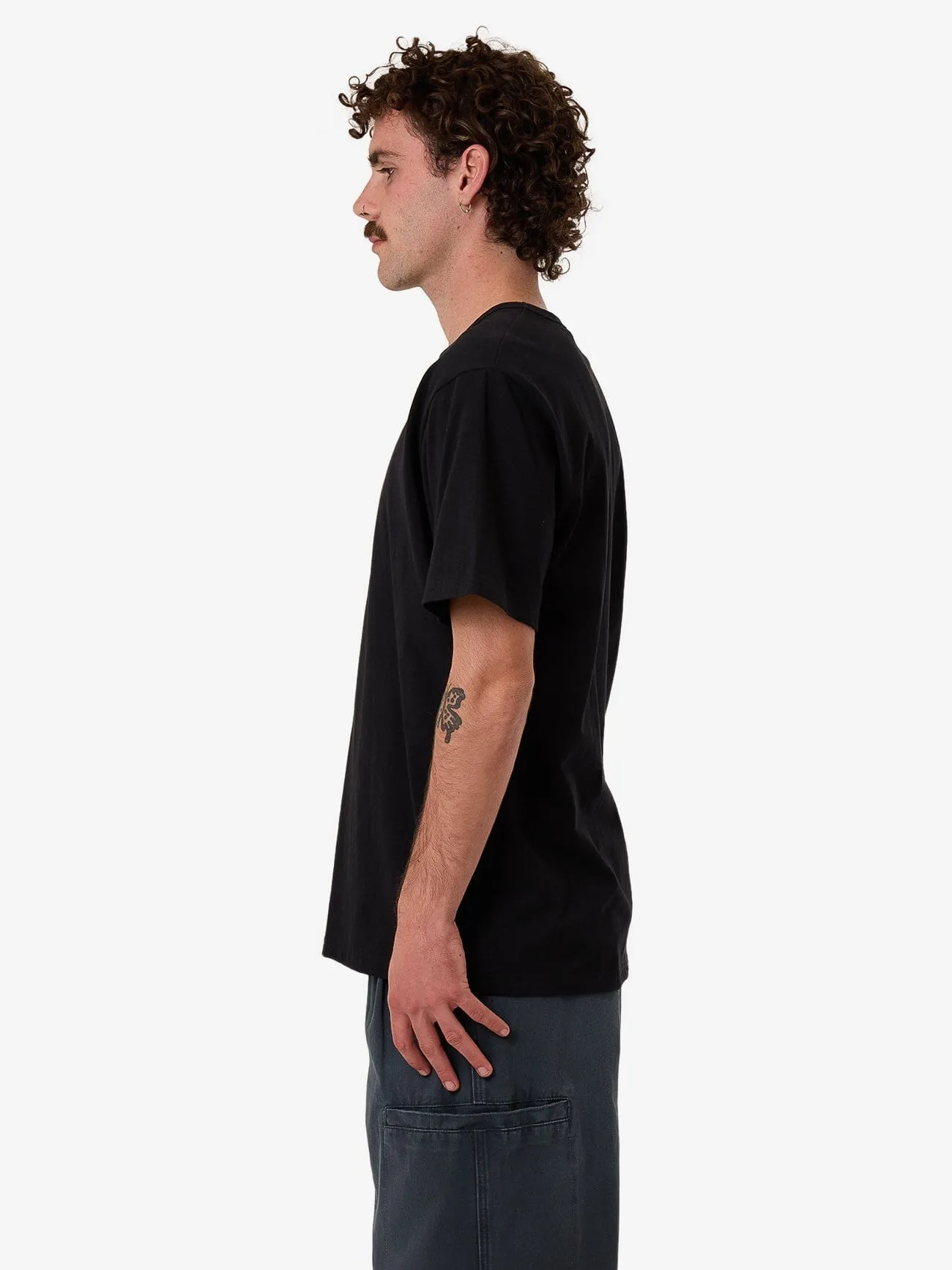 Thrills Workwear Embro Merch Fit Tee - Black