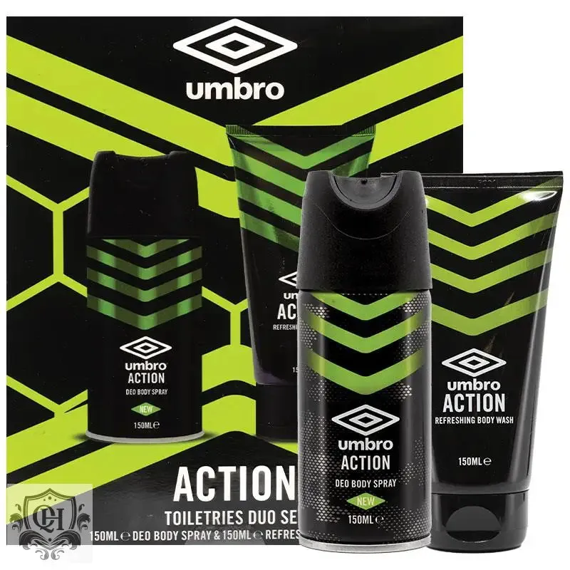 Umbro Action Gift Set 150ml Body Spray   150ml Body Wash