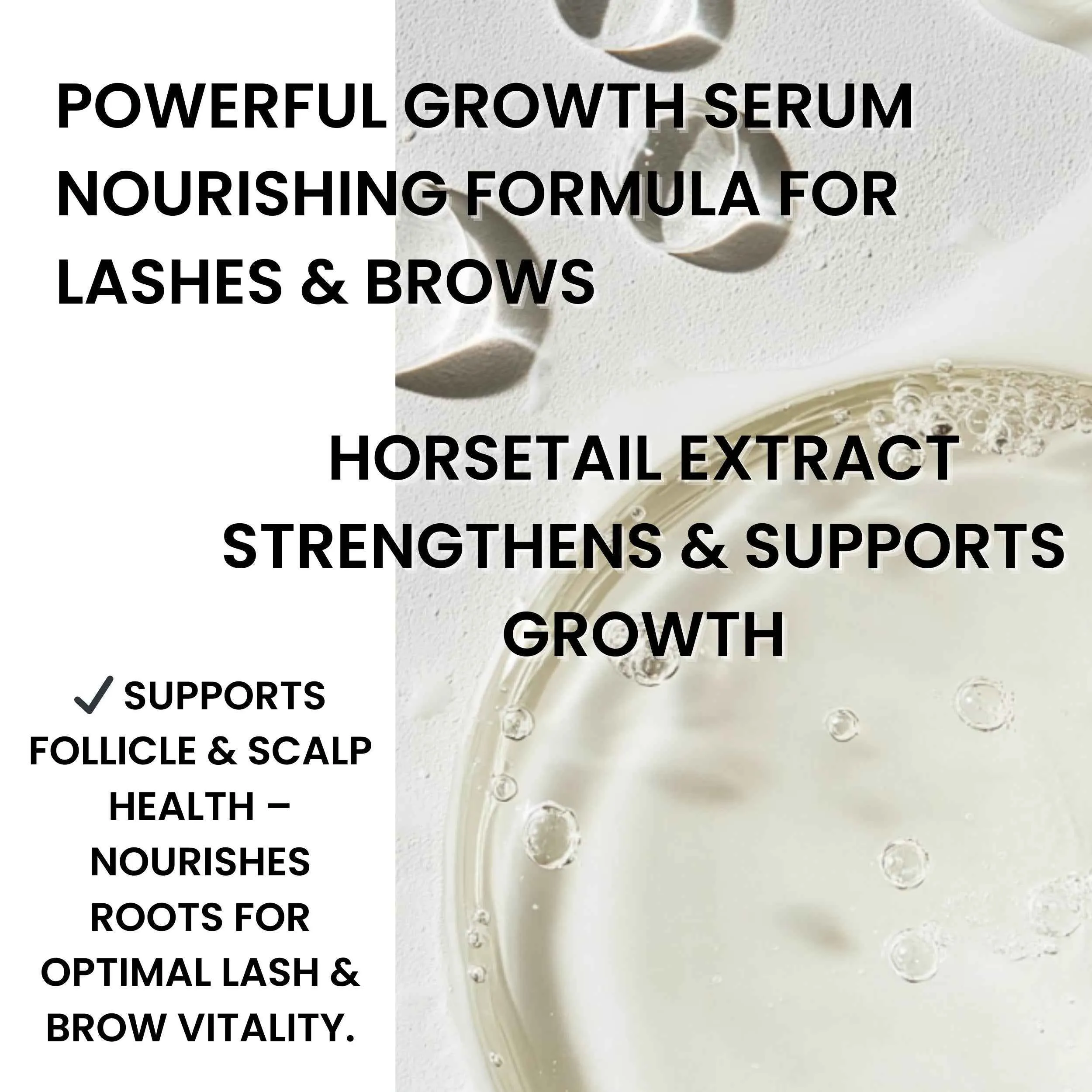 Vegan Lash & Brow Growth Serum Treatment Nourishing & Strengthening Formula for Fuller, Healthier Hair