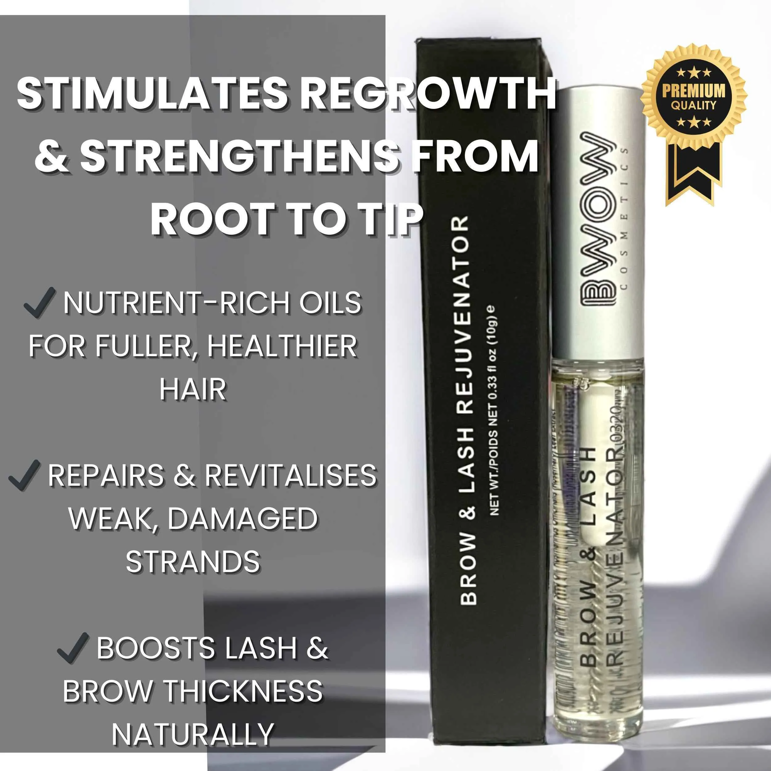 Vegan Lash & Brow Growth Serum Treatment Nourishing & Strengthening Formula for Fuller, Healthier Hair