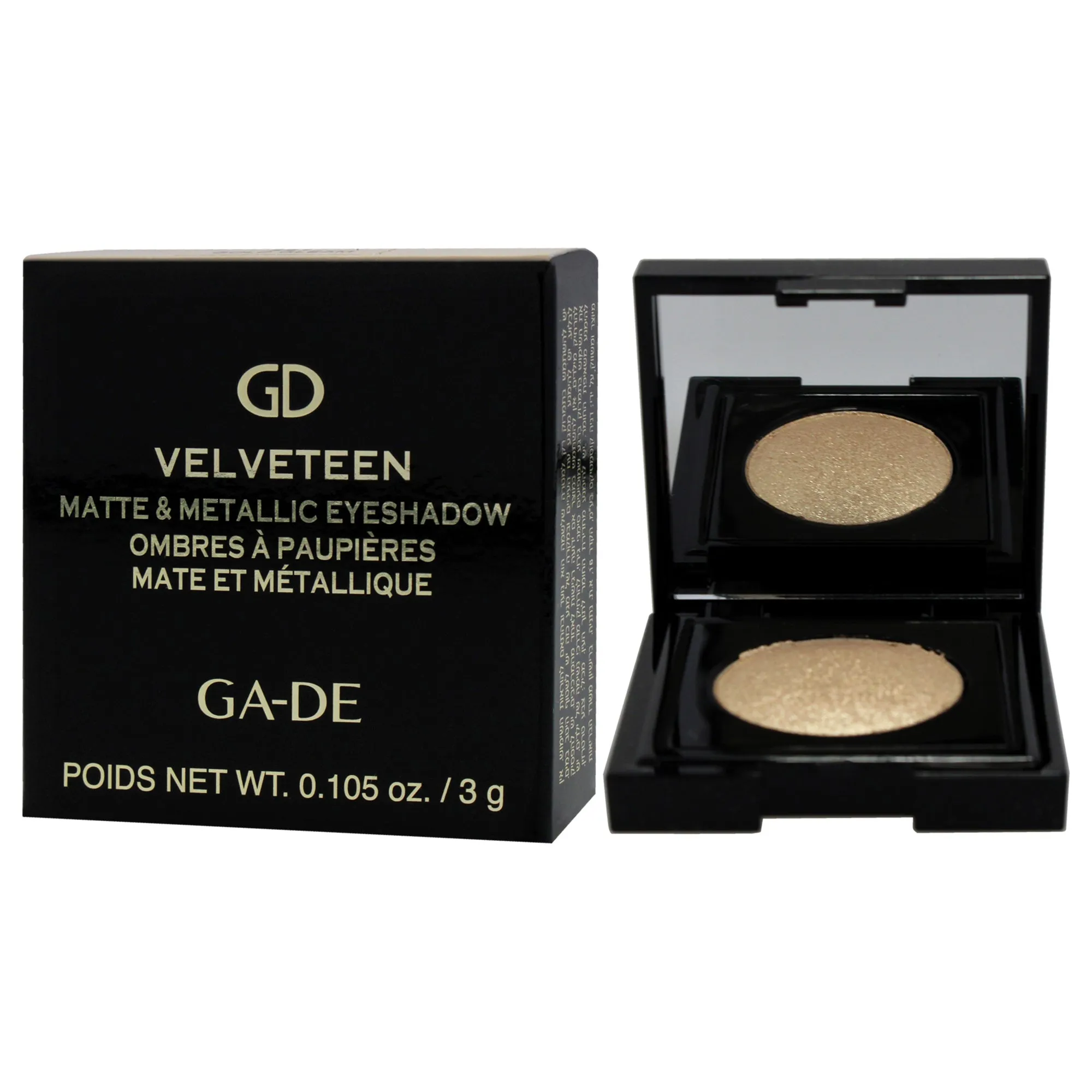 Velveteen Matte and Metallic Eyeshadow - 221 Gold Gleam by GA-DE for Women - 0.105 oz Eye Shadow