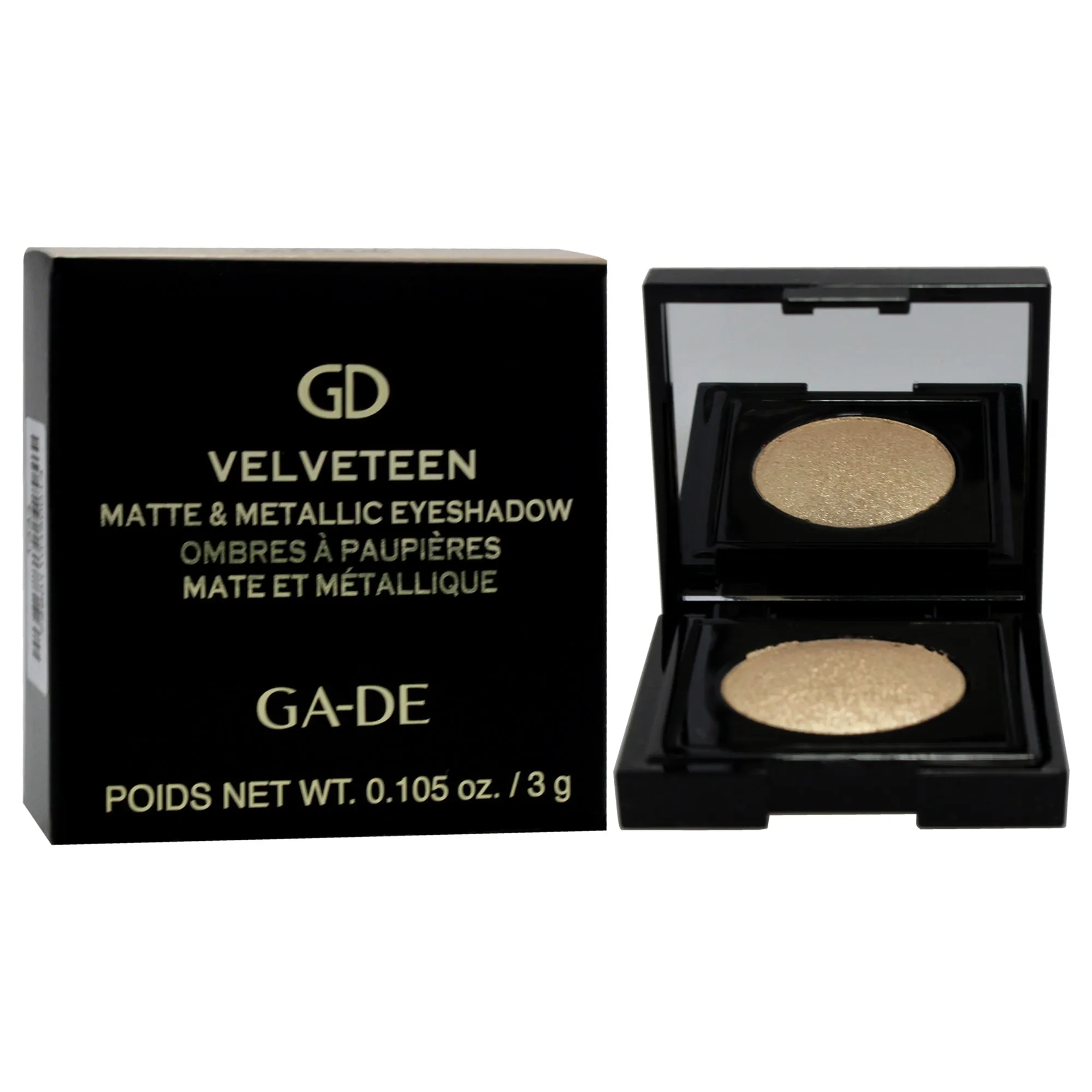 Velveteen Matte and Metallic Eyeshadow - 221 Gold Gleam by GA-DE for Women - 0.105 oz Eye Shadow