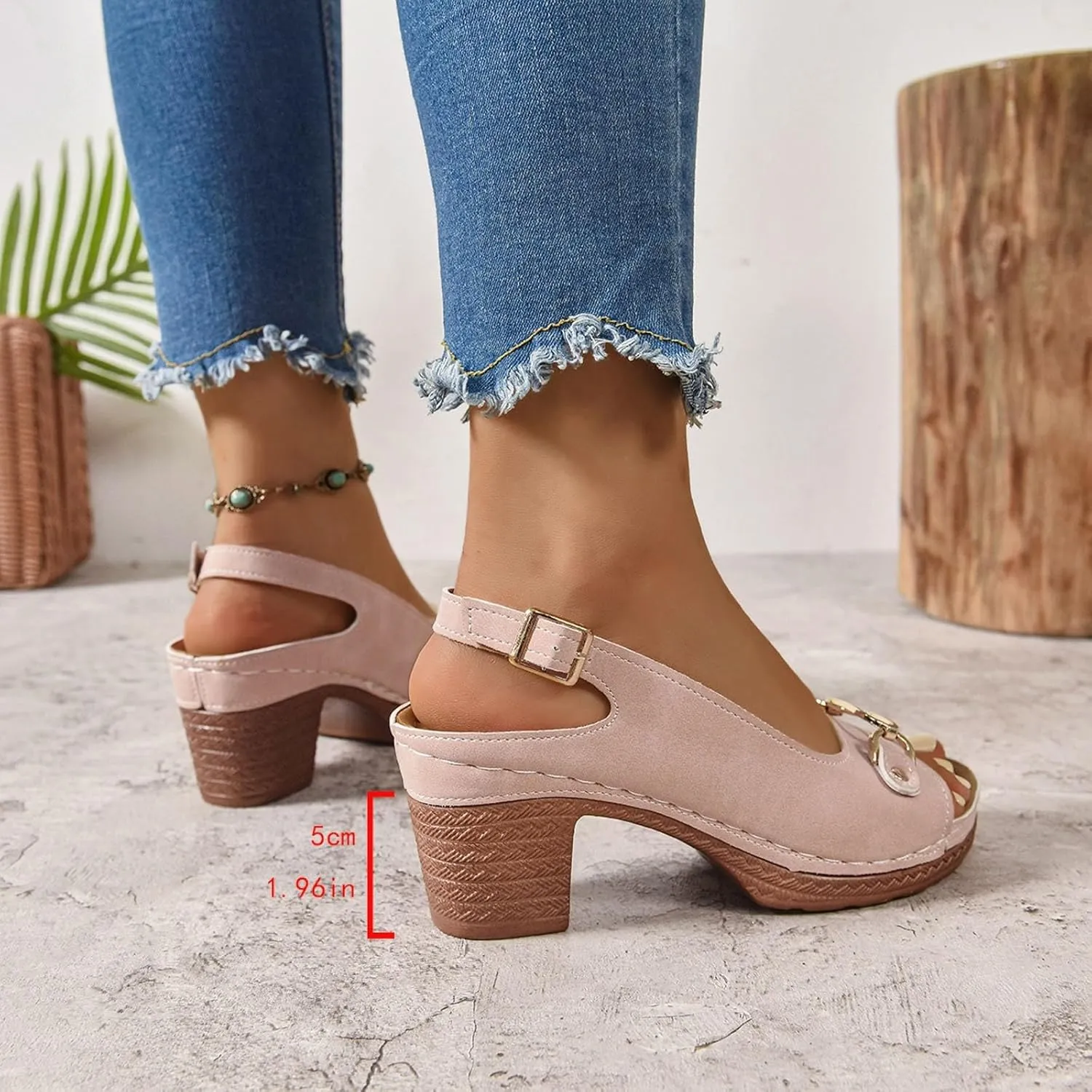Wedge Sandals for Women 2025 Summer Casual Sandal Summer Open Toe Low Heel Shoes Orthopedic Sandals for Women Adjustable Strappy Beach Walking Shoes Chunky Heeled Sandal 2025