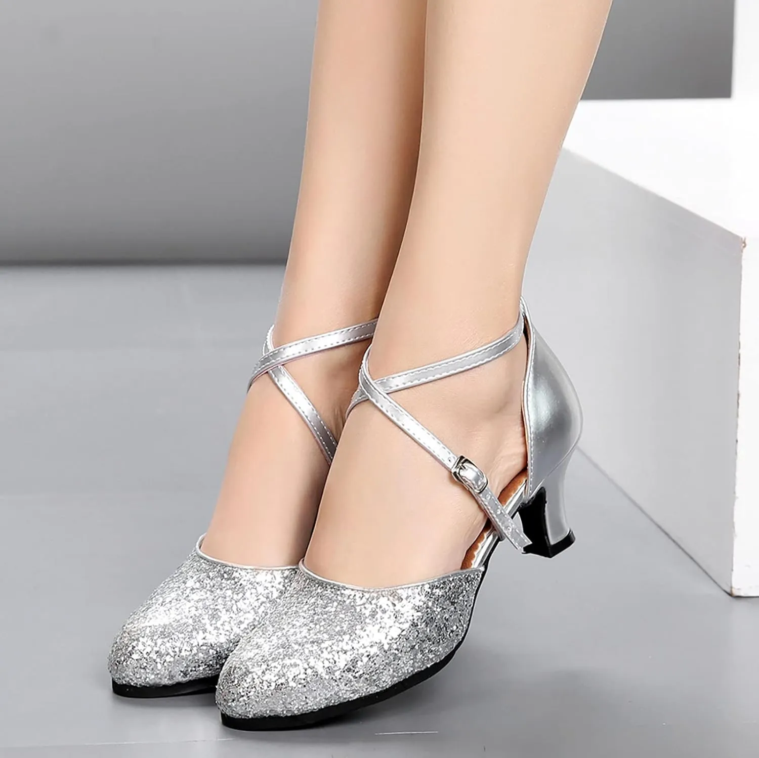 Women Rhinestone Ballroom Dance Shoes Latin Performance Dance Shoes Beach Summer Platform Women Wedge Sandals