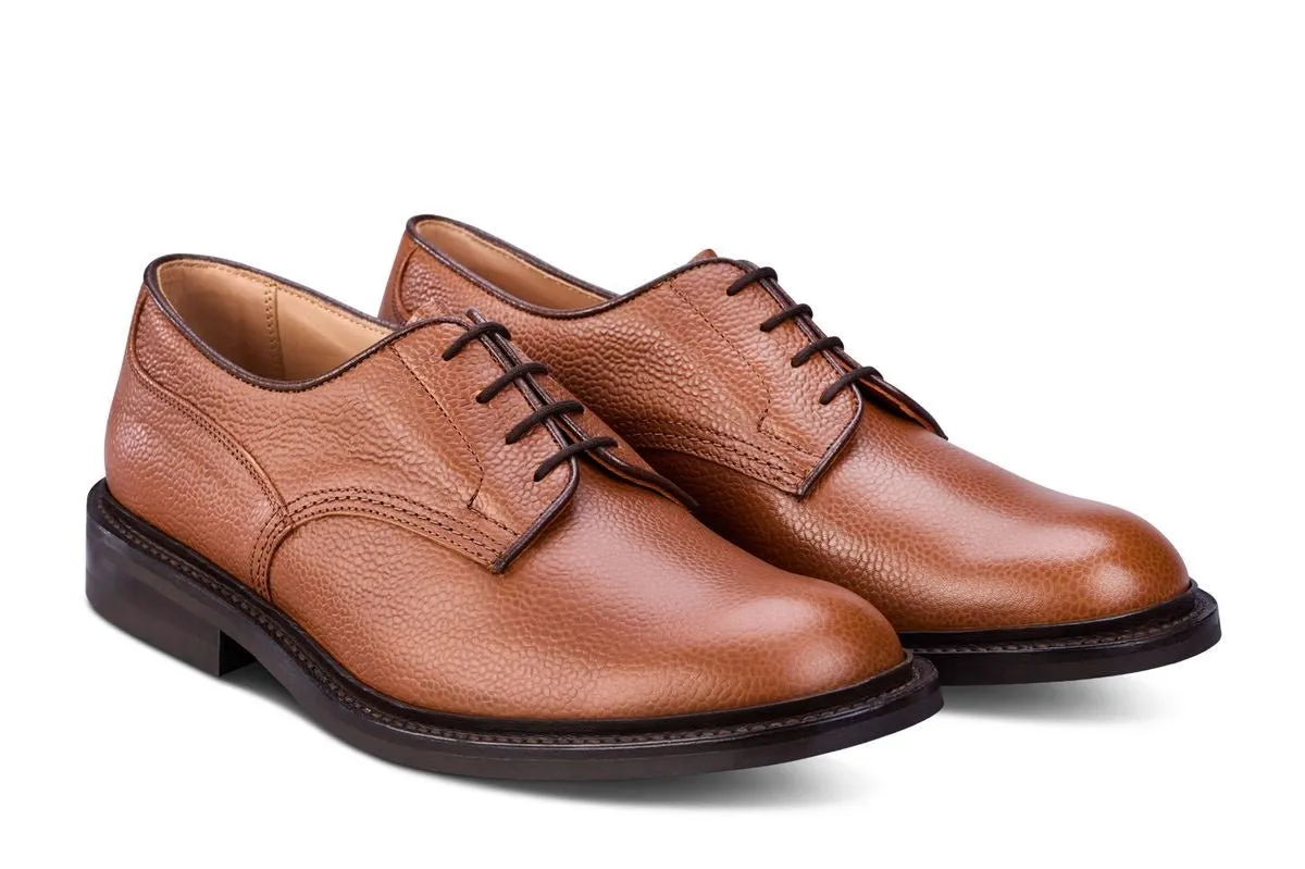 Woodstock Plain Derby Country Shoe - Sienna Scotch Grain - Lightweight